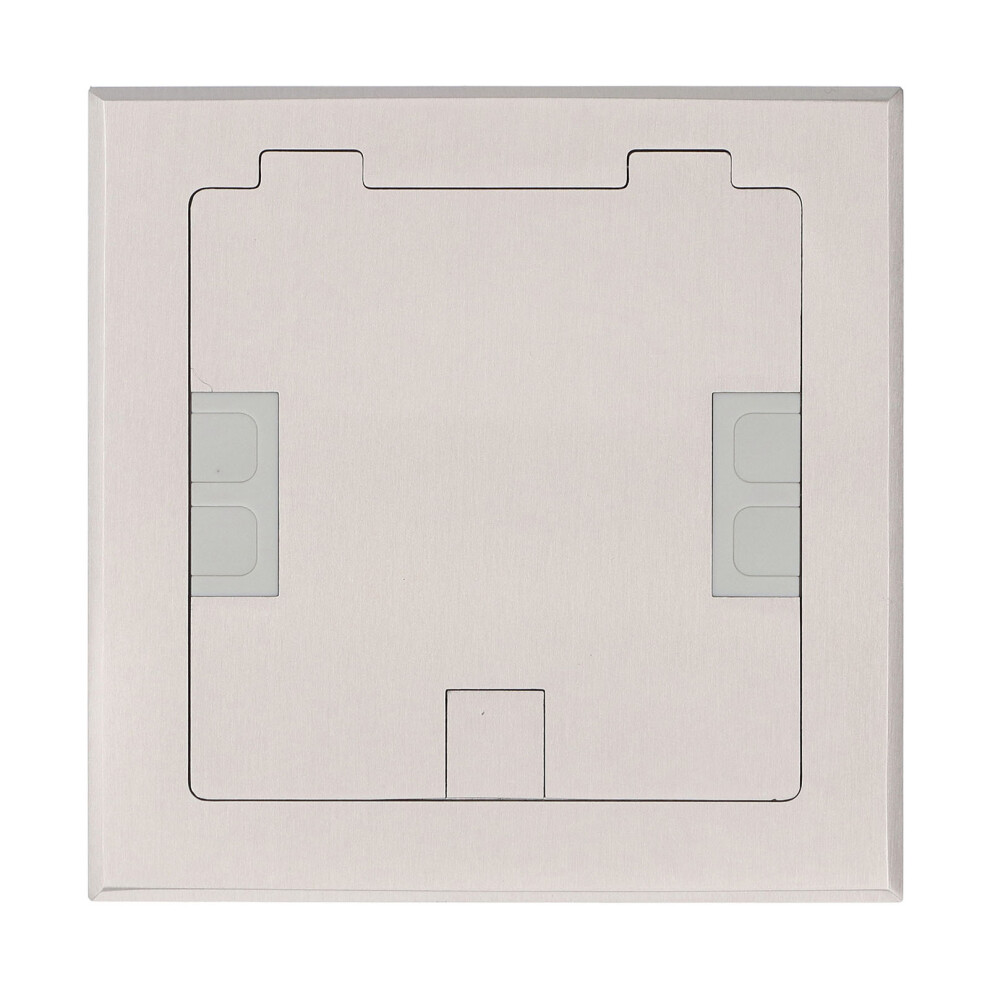 Silver Stainless Steel Floor Outlet, 2500W, 16A, Usb & 2 Holes 4071333727502