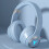(Blue) Dazzling Bluetooth Headset Universal Radio Gaming Headset 1
