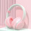 (Pink) Gradient Bluetooth Headset Headset Wireless Game Gift Headset Foldable Headset Gift 1