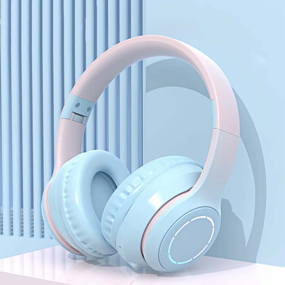 (Blue) Gradient Bluetooth Headset Headset Wireless Game Gift Headset Foldable Headset Gift-image-OPC-PJCHSTX-NEW