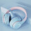 (Blue) Gradient Bluetooth Headset Headset Wireless Game Gift Headset Foldable Headset Gift 3