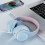(Blue) Gradient Bluetooth Headset Headset Wireless Game Gift Headset Foldable Headset Gift 2