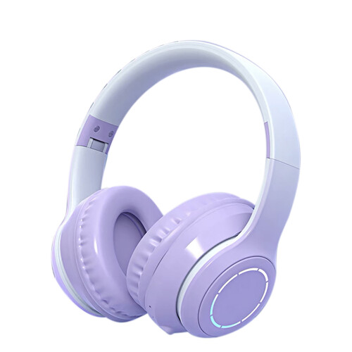 (Purple) Gradient Bluetooth Headset Headset Wireless Game Gift Headset Foldable Headset Gift 1