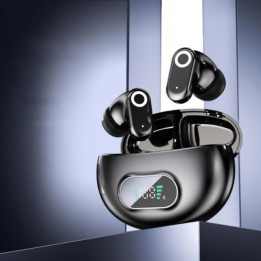 (Black) In Ear Surround Sound Low Latency High Battery Fast Second Connection Fast Charging Bluetooth 5.4 Noise Cancelling Bluetooth Headphones Black 321672286197