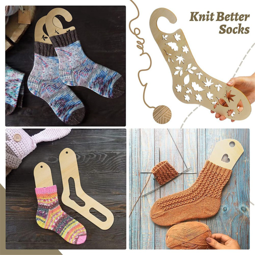 6Pcs Wooden Sock Blockers for Knitting,Adjustable Sock Blocker 2