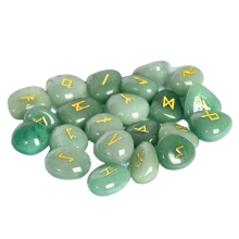 25 peças de Pedra Rúnica Natural Irregular para Adivinhação (verde)