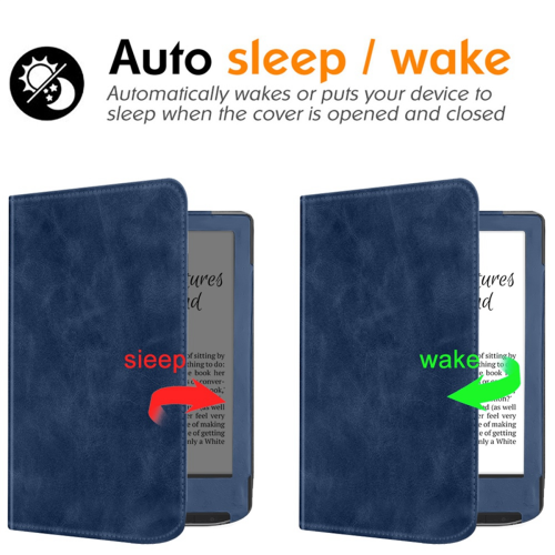Για Pocketbook Touch HD 3 E-Reader Βάση Κάλυμμα Flip PU Θήκη Σκούρο Μπλε 2