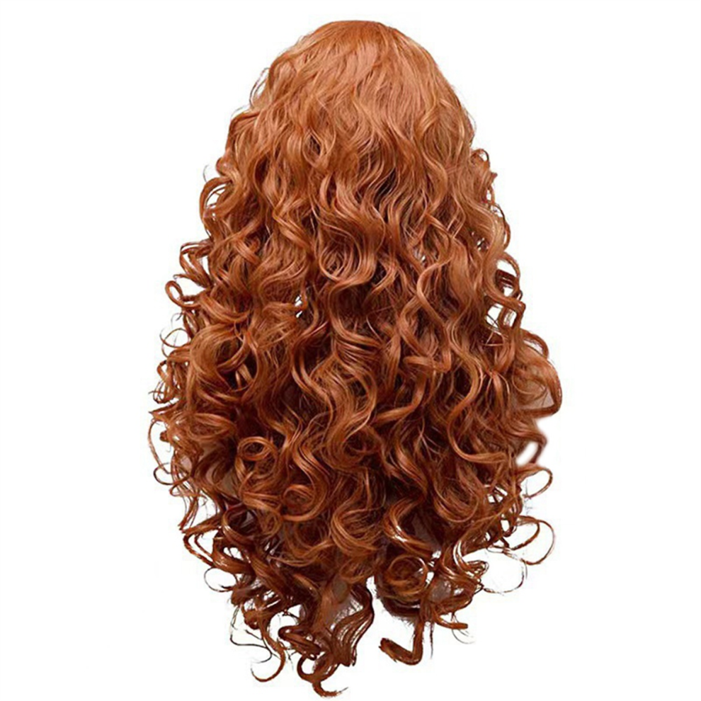 European and American style Women'S Brown Long Curly Wig
