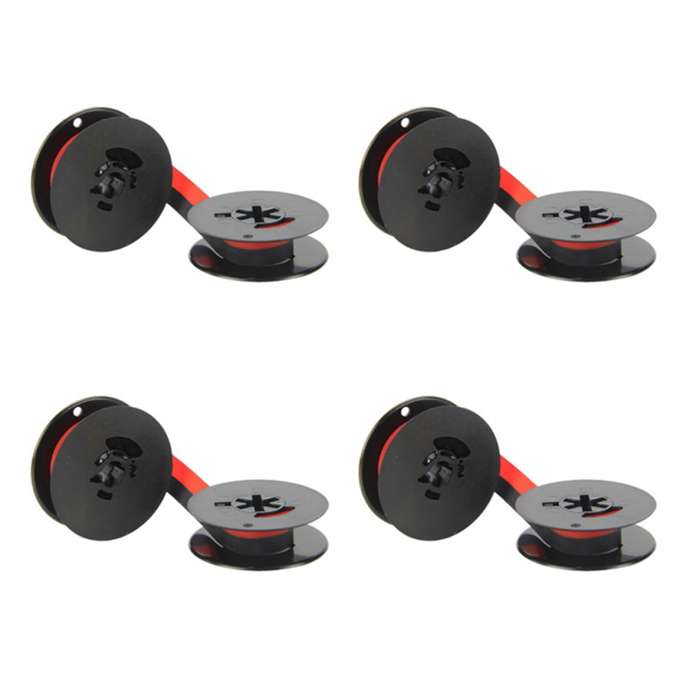 4Pcs Typewriter Ribbon Twin Spool Typewriter Ribbon Ink(&Red) Black/Red 4713228638356