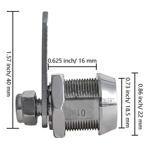 Drawer and Cabinet Lock, Tubular Cam Replacement Lock Hook with Key 1