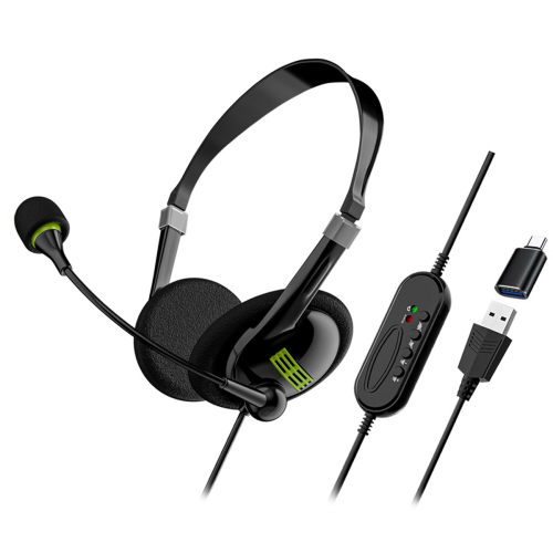 USB Computer Headset Business Operator Headset with Typec Adapter 1