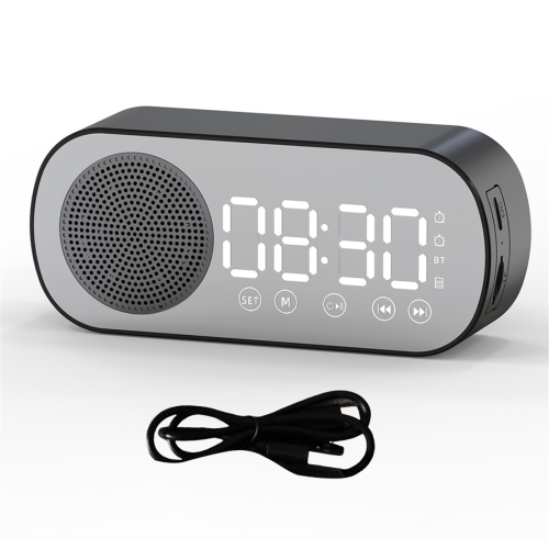 Radiosveglia con altoparlante Bluetooth wireless e doppia sveglia per la casa, nera
