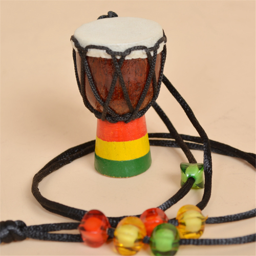 Colliers d'instruments, tambour Djembé, mini pendentif, classique 1