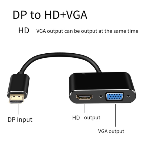 Σταθμός σύνδεσης DP συμβατός με VGA 2 σε 1 από κράμα αλουμινίου 2