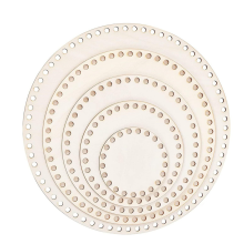 5 bases de cesta de ganchillo de madera (10/15/20/25/30 cm) en blanco