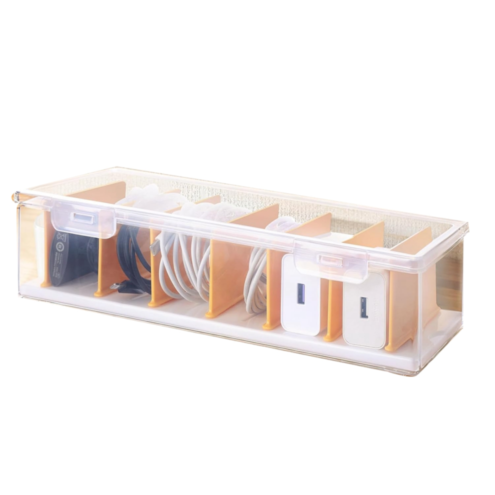 Clear Cable Organizer Box With Lid, Charger Cable Cord Storage 4713228643565