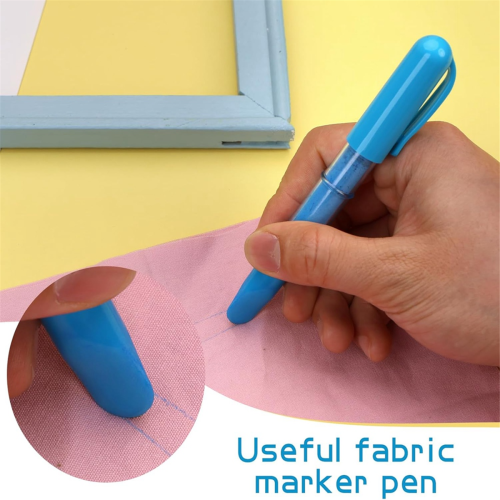 Lápis de giz recarregáveis para patchwork e costura (azul + branco, A) 2