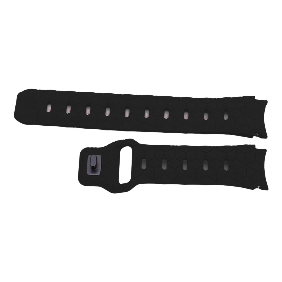 Silicone Football Texture Quick Release Dual Color Watch Band for Galaxy Watch 4/5/6 Black-image-OPC-PJCHXHS-NEW