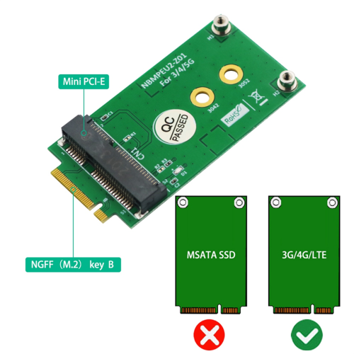 Κάρτα ασύρματου προσαρμογέα Mini PCI-E MPCIE ΧΩΡΙΣ υποδοχή κάρτας NANO SIM 2
