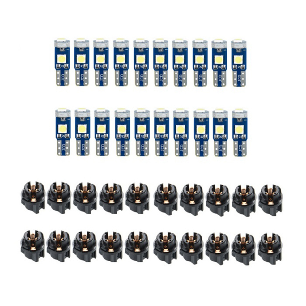 20Pcs T5 Led For Car Dashboard Panel Indicator, 3030-3Smd- Light/Blue 4714203256442