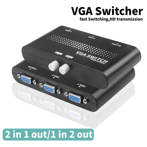 Adattatore convertitore video VGA 2 in 1 out per display video HD 1