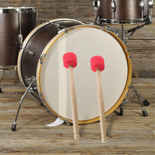 2 stuks basdrumstokken, schuimbasdrumhamers, basdrumstokken, rood 1