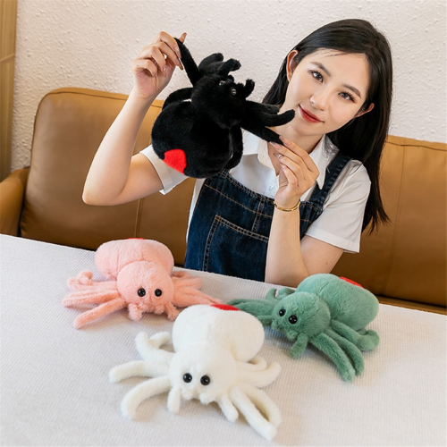 Simulation Spider Jumping Spider Doll Crawling Pet Doll Plush black 2