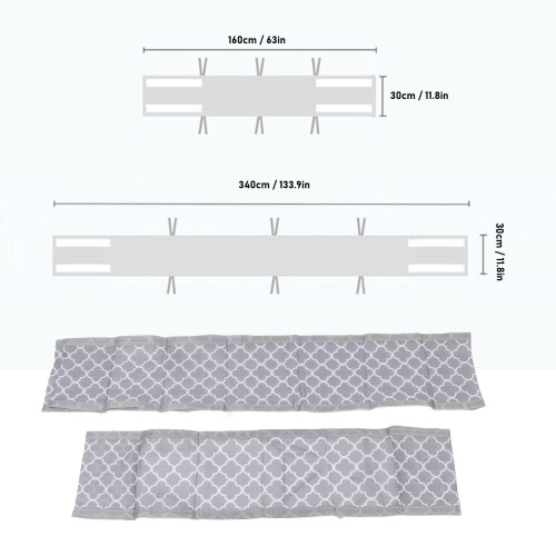Breathable Mesh Baby Bed Bumper 2pcs Crib Liner Plum Gray 1