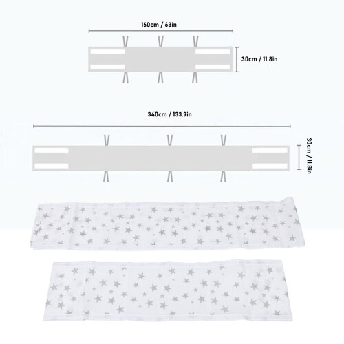 Easy-to-Install 2pcs Breathable Mesh Baby Bed Bumper Cot Protector 1