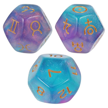 3 sztuki kości astrologicznych, wróżbiarstwo, astrologia, akcesoria do kart tarota