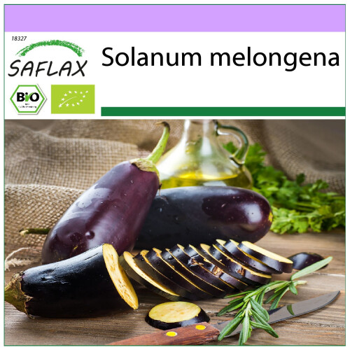 SAFLAX  - BIO - Aubergine - Longue violette - 20 graines - Solanum