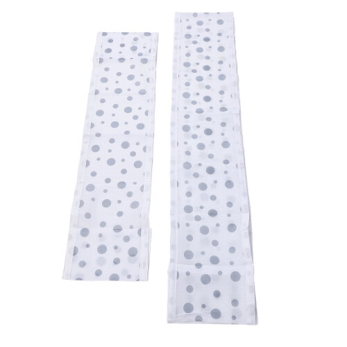 Paracolpi per culla a due pezzi, in rete, 340 x 30 cm, con pois bianchi