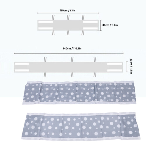 Breathable Mesh Crib Bumper Set for Full Size Cribs Gray Dots 1