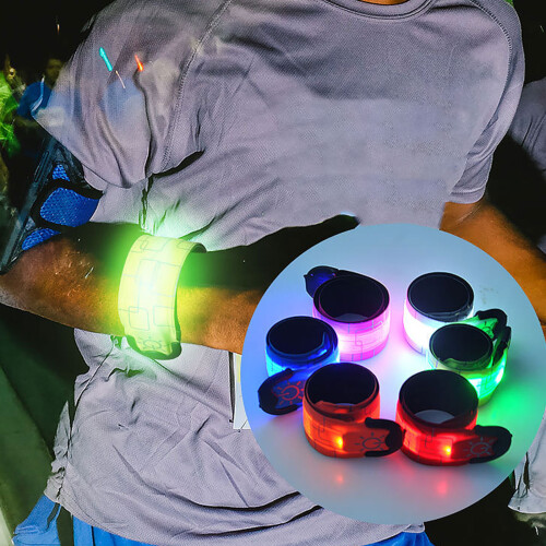 (One) Battery-Powered Night Running Party Luminous Armband (Button) - Green 1
