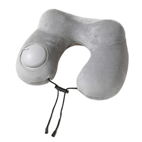 (A) Pressed Inflatable Camelback U-Shaped Pillow - Gray