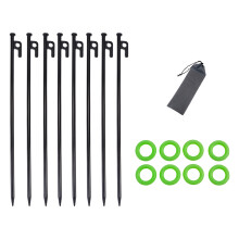 (1) Outdoor camping tent canopy iron nails - 8 pieces 40cm 8 luminous rings 1 bag