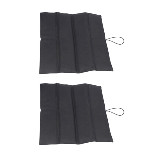 (2 pcs) Outdoor Beach Travel Small Folding Cushion - Black