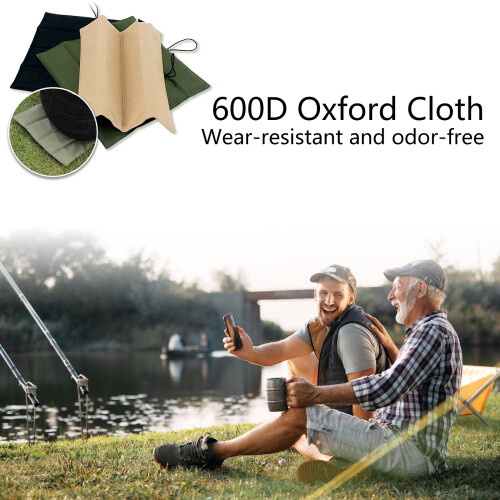 (2 pcs) Outdoor Beach Travel Small Folding Cushion - Black 1
