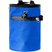 (1 set) Double zipper cylindrical chalk bag with free chalk brush - sky blue