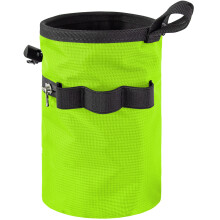 (1 set) Double zipper cylindrical chalk bag with free chalk brush - willow green