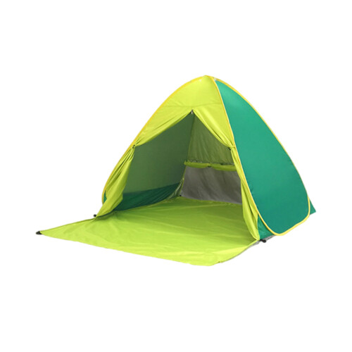 (1) No-Set-Up Beach Tent with Curtain - Green 2