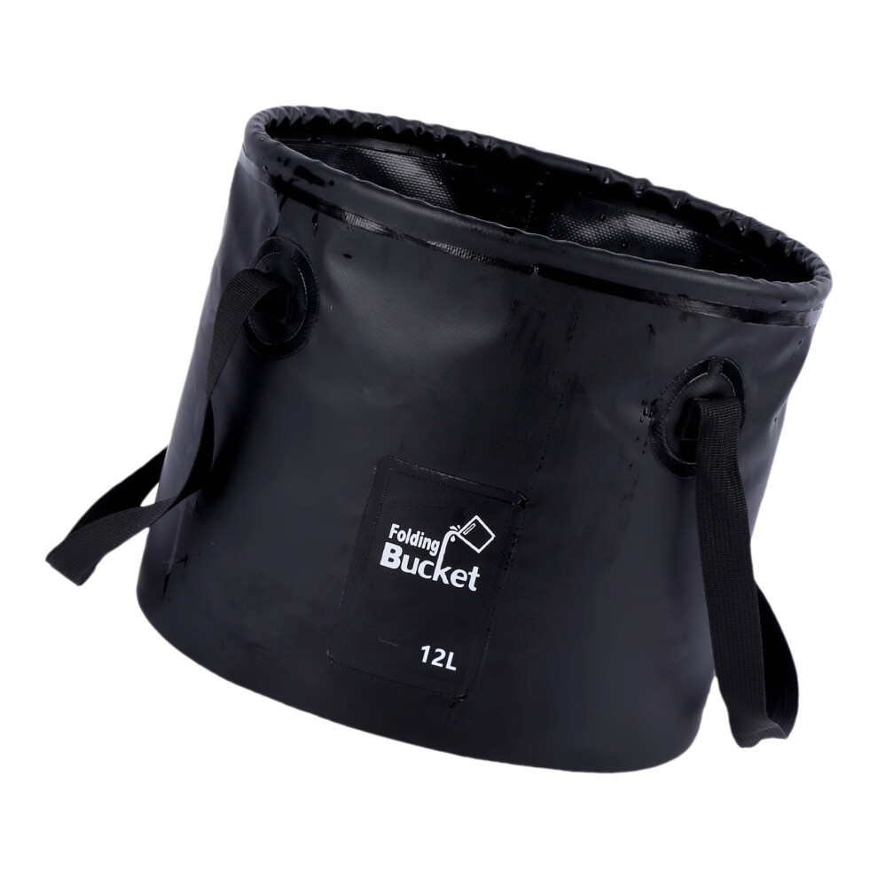(1) Outdoor Camping Fishing Folding Bucket - Black 12L 7754740627852