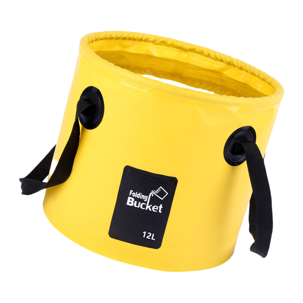 (1) Outdoor Camping Fishing Folding Bucket - Yellow 12L 7754740627845