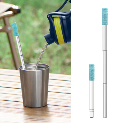 (1 Set) Outdoor Reusable Straws - Lavender 1