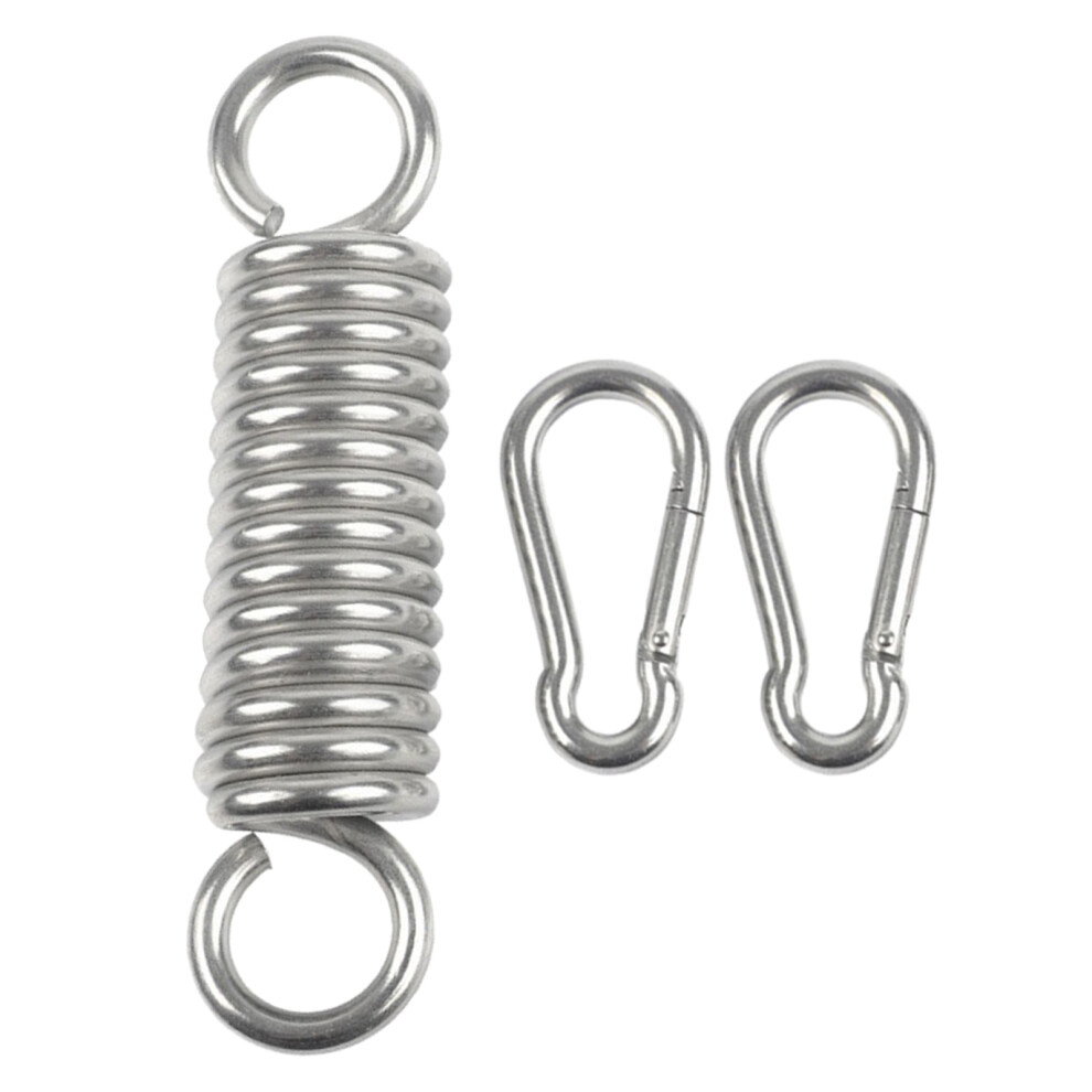 (1 set) Hammock chair shock-absorbing tension spring - stainless steel spring + 2 carabiners-image-OPC-PJCJ6D5-NEW