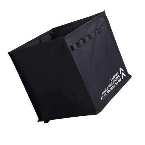 (1) Outdoor Folding Storage Box Trash Can - Black