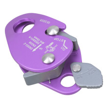 (1) Mobile Rope Self-Locking Device Outdoor Rock Climbing Rope Grab Device High-Altitude Rope Stopper - Purple (with Adjustment Plate)