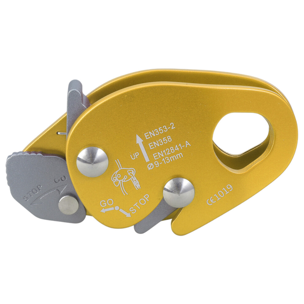 (1) Mobile Rope Self-Locking Device, Outdoor Rock Climbing Rope Grab, High-Altitude Rope Stopper - Yellow (With Adjustment Plate) 7754740634416