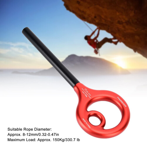 (1) Mountain Climbing Equipment Descender Rope 9-Ring Descender - Black 1