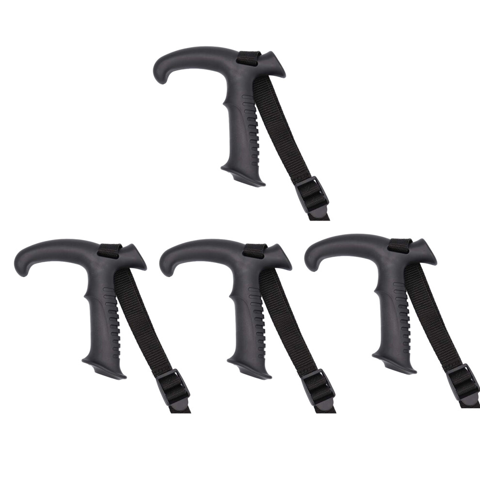 (4 pieces) Trekking Pole Crutch Head Accessories - Curved Handle - 18 Holes